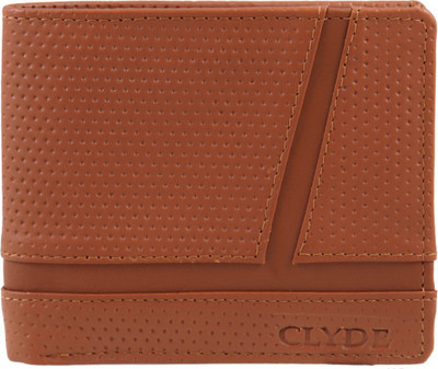 

CLYDE Men Tan Genuine Leather Wallet(8 Card Slots)