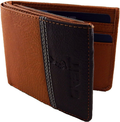 

Orbit Men Tan Genuine Leather, Fabric Wallet(9 Card Slots)