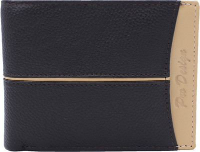

Pro Design Men Brown Genuine Leather Wallet(12 Card Slots), Beige;dark brown
