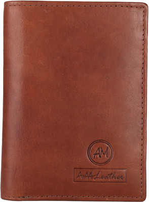 

Am Leather Men Brown Genuine Leather Wallet(8 Card Slots)