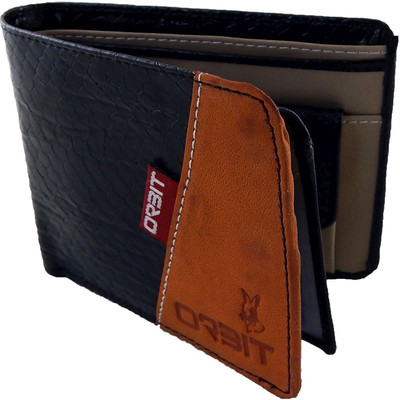 

Orbit Men Black Genuine Leather, Fabric Wallet(6 Card Slots)