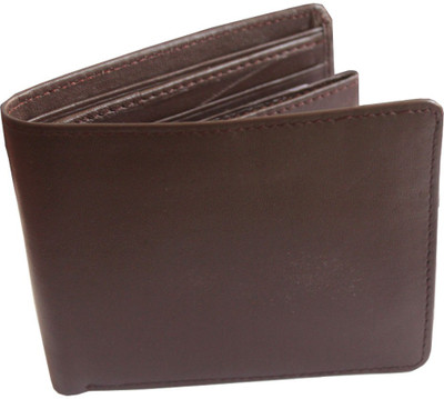 

Rich & Famous Men Brown Genuine Leather Wallet(10 Card Slots), Dark brown
