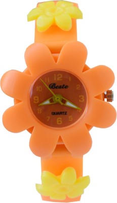 VITREND Orange Colour Flower Design Watch  - For Boys & Girls   Watches  (Vitrend)