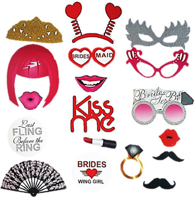 

DUS10 Party Propz Set of 18 Photo Booth Props/Party Props Photo Booth Board/Funny Party Props (Birthday, Party, Wedding, Bachelorette)- Pack of 18 Props