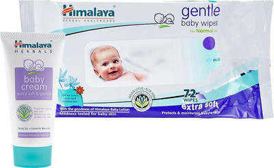 

Himalaya Herbals Baby Cream (50g)+Himalaya Herbals Gentle baby Wipes (72 Sheets)(White)