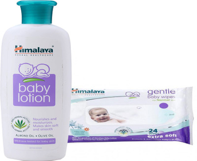 

Himalaya Herbals Baby Lotion (200ml)+Himalaya Herbals Gentle baby Wipes (24 Sheets)(White)