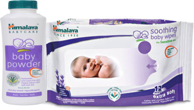 

Himalaya Herbals Baby powder (50g)+Himalaya Herbals Soothing Baby Wipes (12 Sheets)(White)
