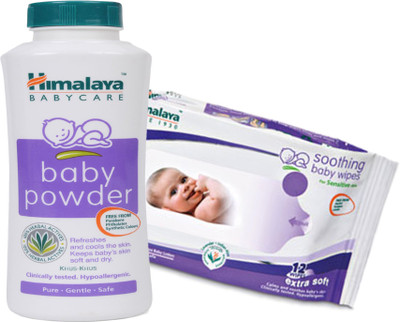 

Himalaya Herbals Baby powder (200g)+Himalaya Herbals Soothing Baby Wipes (12 Sheets)(White)