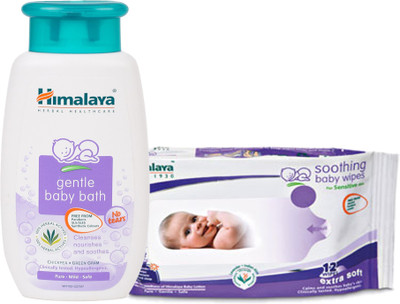 

Himalaya Herbals Gentle baby bath (200ml)+Himalaya Herbals Soothing Baby Wipes (12 Sheets)(White)