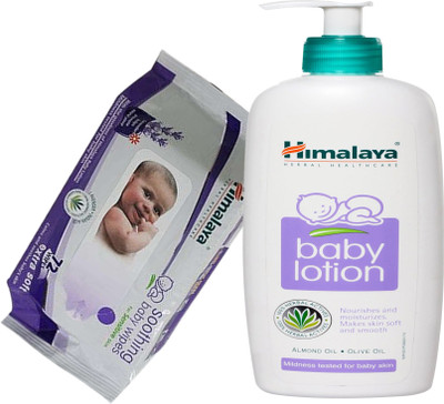 

Himalaya Herbals Baby Lotion (400ml)+Himalaya Herbals Soothing Baby Wipes (72 Sheets)(White)