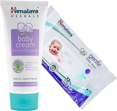 

Himalaya Herbals Baby Cream (200g)+Himalaya Herbals Gentle baby Wipes (72 Sheets)(White)