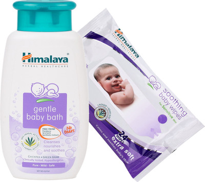 

Himalaya Herbals Gentle baby bath (400ml)+Himalaya Herbals Soothing Baby Wipes (24 Sheets)(White)