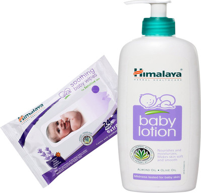 

Himalaya Herbals Baby Lotion (400ml)+Himalaya Herbals Soothing Baby Wipes (24 Sheets)(White)
