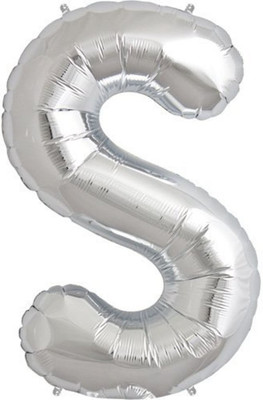 

Balloonistics Solid S Letter Foil Balloon 17" Inch - Silver Balloon(Silver, Pack of 1)