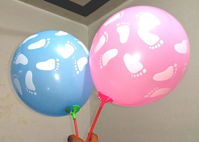 

GrandShop Solid 50619 Foot Printed Toy Balloon(Pink, Blue, Pack of 30)