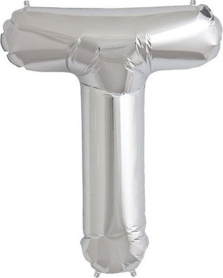 

Balloonistics Solid T Letter Foil Balloon 17" Inch - Silver Balloon(Silver, Pack of 1)
