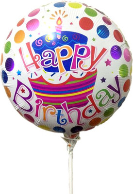 

Balloonistics Printed Happy Birthday White Cupcake Foil Balloon - Pack of 1 Balloon(Multicolor, Pack of 1)