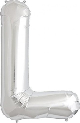 

Balloonistics Solid L Letter Foil Balloon 17" Inch - Silver Balloon(Silver, Pack of 1)