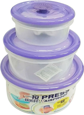 

Blue Birds Air-proof vacuum container longer vacuum preserving pack of 3 violet 1200ml,550ml,200ml Plastic Bowl Set(Purple, Pack of 3)