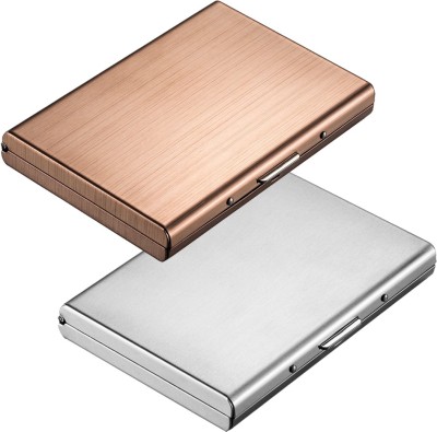 

Stealodeal Silver and Rose Gold High Quality Waterproof Metal Atm 6 Card Holder(Set of 2, Silver, Maroon)