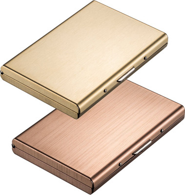 

Stealodeal Rose Gold and Gold Metal Trendy Atm 6 Card Holder(Set of 2, Maroon, Gold)