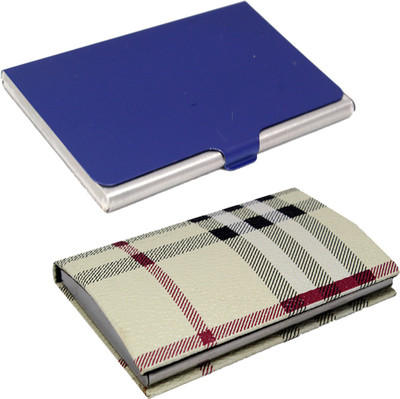 

Stealodeal Multicolor Velvet Touch High Quality Visiting With Blue Stainless Steel 10 Card Holder(Set of 2, Multicolor, Blue)
