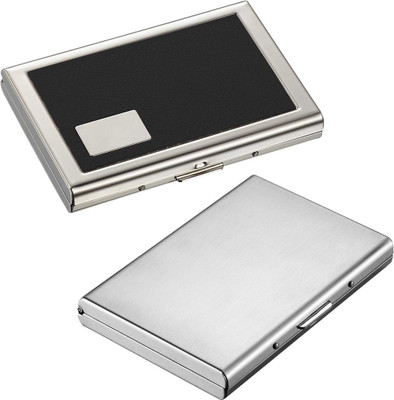 

Stealodeal Silver High Quality Metal With Black Debit/Credit Atm|Combo of 2| 6 Card Holder(Set of 2, Silver, Black)
