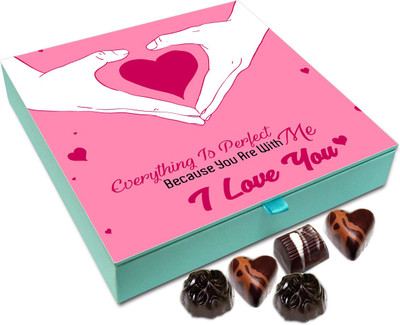 

Chocholik Gift Box - Everything Is Perfect Because You Are With Me Chocolate Box - 9pc Truffles(108 g)