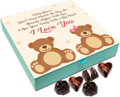 

Chocholik Gift Box - I Am Your Teddy With Big Heart Chocolate Box - 9pc Truffles(108 g)