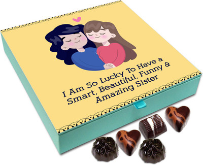 

Chocholik Gift Box - I Am So Lucky To Have A Sister Like You Chocolate Box - 9pc Truffles(108 g)