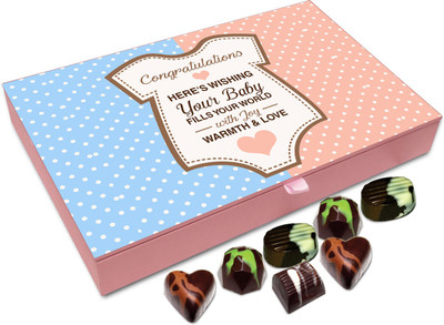 

Chocholik Gift Box - Wishing That Your Baby Fills Your World With Joy Chocolate Box - 12pc Truffles(144 g)