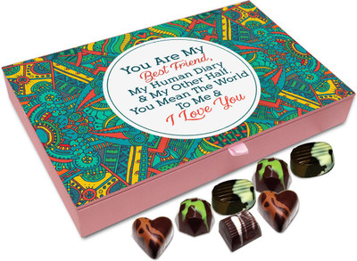 

Chocholik Gift Box - You Are My Best Friend And I Love you Chocolate Box - 12pc Truffles(144 g)