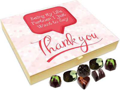 

Chocholik Gift Box - Thank You For Being My Life Partner Chocolate Box - 20pc Truffles(240 g)