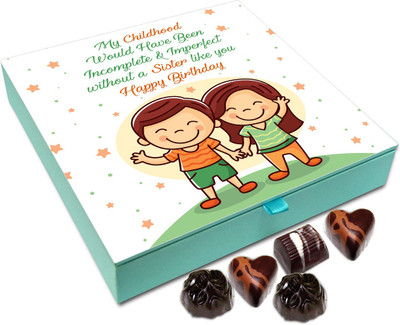 

Chocholik Gift Box - Happy Birthday My Lovely Sister Chocolate Box - 9pc Truffles(108 g)