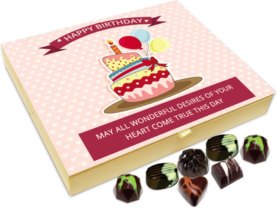 

Chocholik Gift Box - May All Wonderful Desires Come True On Your Birthday Chocolate Box - 20pc Truffles(240 g)