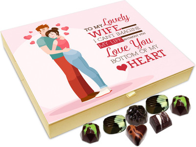 

Chocholik Gift Box - To My lovely Wife, I Love You Too Much Chocolate Box - 20pc Truffles(240 g)