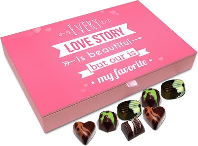 

Chocholik Gift Box - Ours Is The Most Beautiful Love Story Chocolate Box - 12pc Truffles(144 g)