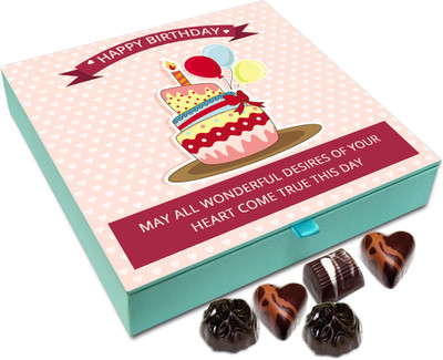 

Chocholik Gift Box - May All Wonderful Desires Come True On Your Birthday Chocolate Box - 9pc Truffles(108 g)