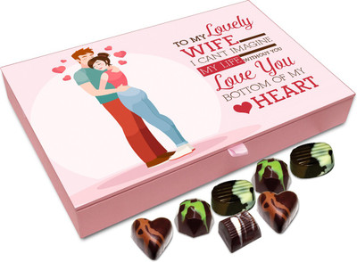 

Chocholik Gift Box - To My lovely Wife, I Love You Too Much Chocolate Box - 12pc Truffles(144 g)