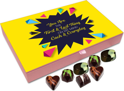 

Chocholik Gift Box - You Are The First And Last Thing In My Mind Chocolate Box - 12pc Truffles(144 g)