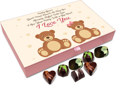 

Chocholik Gift Box - I Am Your Teddy With Big Heart Chocolate Box - 12pc Truffles(144 g)