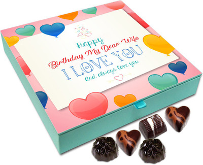

Chocholik Gift Box - Happy Birthday My Dear Wife Chocolate Box - 9pc Truffles(108 g)