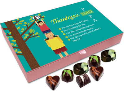 

Chocholik Gift Box - Thank You Dad For All The Unconditional Support Chocolate Box - 12pc Truffles(144 g)