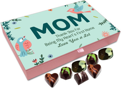 

Chocholik Gift Box - Mom Thank You For Being My Heart's First Home Chocolate Box - 12pc Truffles(144 g)