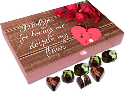

Chocholik Gift Box - Thank You For Loving Me Despite My Flaws Chocolate Box - 12pc Truffles(144 g)