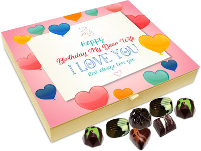 

Chocholik Gift Box - Happy Birthday My Dear Wife Chocolate Box - 20pc Truffles(240 g)