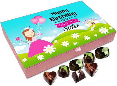 

Chocholik Gift Box - Happy Birthday To My Favorite Sister Chocolate Box - 12pc Truffles(144 g)