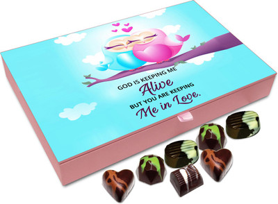 

Chocholik Gift Box - God Is Keeping Me Alive And You Are Keeping Me In Love Chocolate Box - 12pc Truffles(144 g)