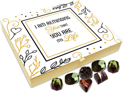

Chocholik Gift Box - I Am Reminding You That You Are My Life Chocolate Box - 20pc Truffles(240 g)