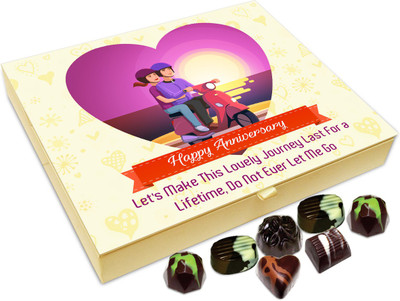 

Chocholik Gift Box - Happy Anniversary Let's Make This Journey Last For A Lifetime Chocolate Box - 20pc Truffles(240 g)